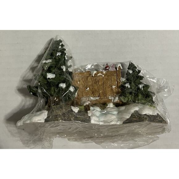 Department 56 Mill Creek Park Bench 52654 Trees Lamppost Cardinals Boxed - Picture 4 of 9